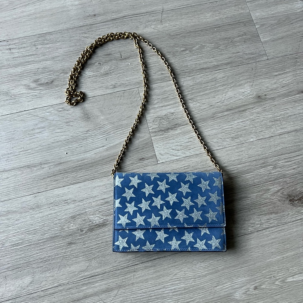 J. Crew Harrison Star Convertible Leather Clutch Crossbody Bag